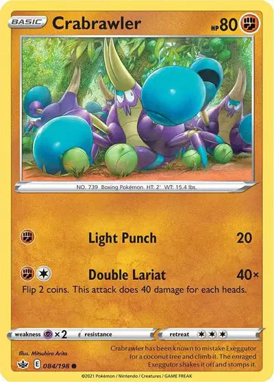 Near Mint 2021 Pokemon Crabrawler – Chilling Reign #084/198