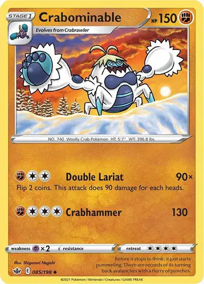 Near Mint 2021 Pokemon Crabominable – Chilling Reign #085/198