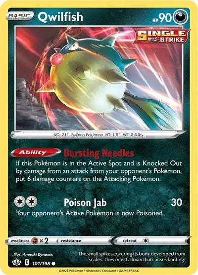 Near Mint 2021 Pokemon Qwilfish – Chilling Reign #101/198