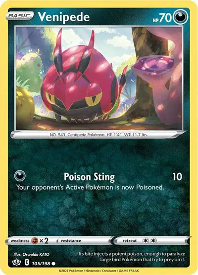 Near Mint 2021 Pokemon Venipede – Chilling Reign #105/198
