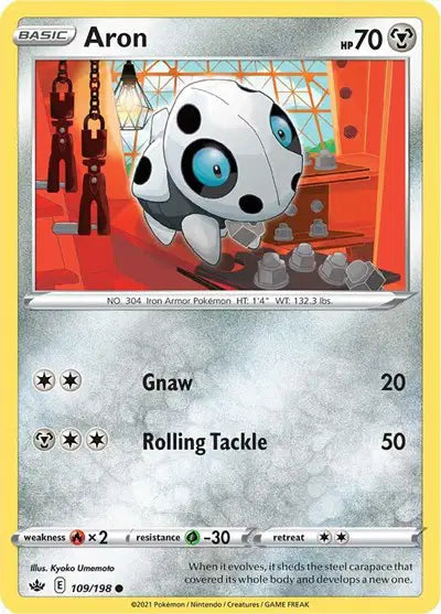 Near Mint 2021 Pokemon Aron – Chilling Reign #109/198