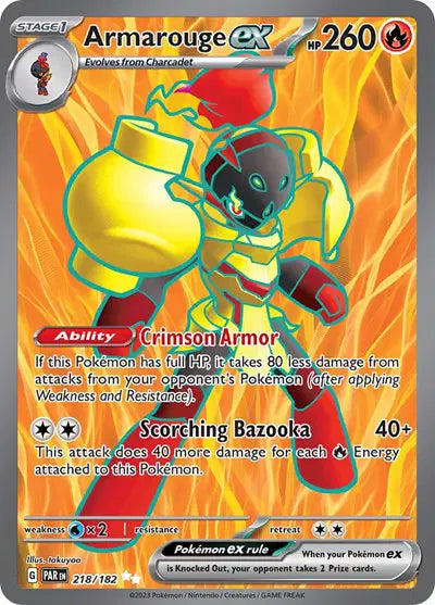 Near Mint 2023 Pokemon Armarouge ex Ultra Rare – Paradox Rift #218/182