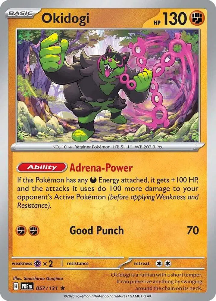 Near Mint 2025 Pokemon Okidogi Holofoil - Prismatic Evolutions #057/131