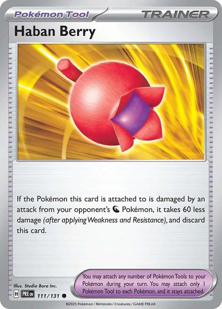 Near Mint 2025 Pokemon Haban Berry - Prismatic Evolutions #111/131