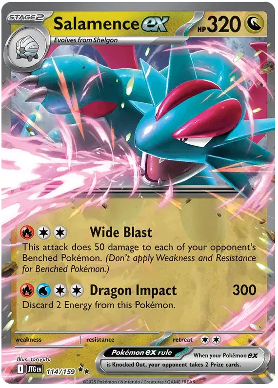 Near Mint 2025 Pokémon Salamence ex – Journey Together #114/159