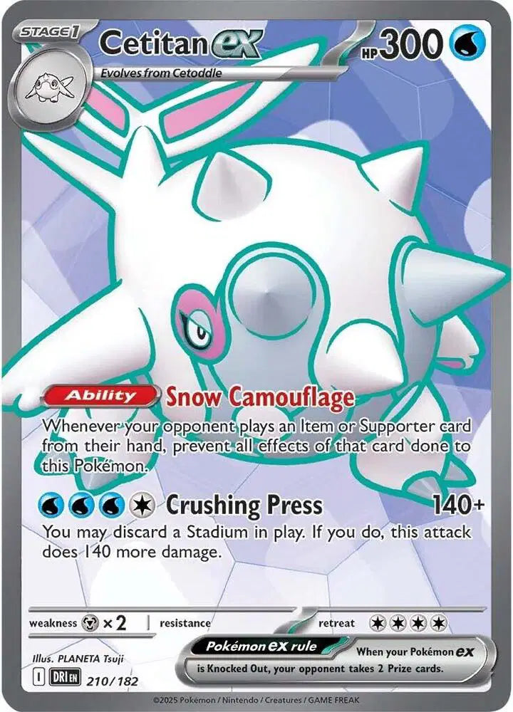 Near Mint 2025 Pokemon Cetitan ex Ultra Rare – Destined Rivals #210/182