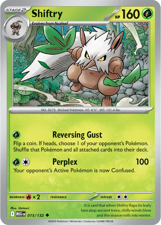 🌿🍃 Near Mint 2025 Pokémon Shiftry – Mega Evolutions #015/132 🌿🍃