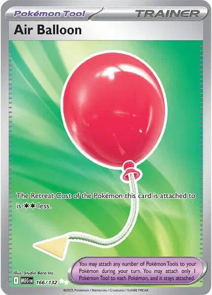 Near Mint 2025 Pokémon Air Balloon Ultra Rare – Mega Evolutions #166/132