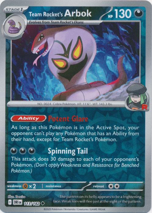 Team Rocket's Arbok Reverse Holofoil