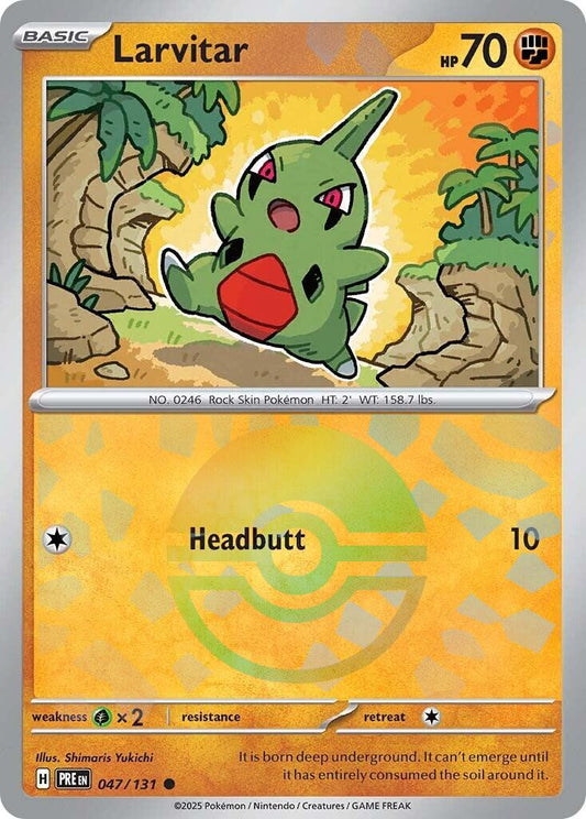 Near Mint 2025 Pokémon Larvitar (Poké Ball Pattern) – Prismatic Evolutions #047/131