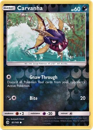 Near Mint 2017 Carvanha Reverse Holofoil – Sun and Moon Base Set #81
