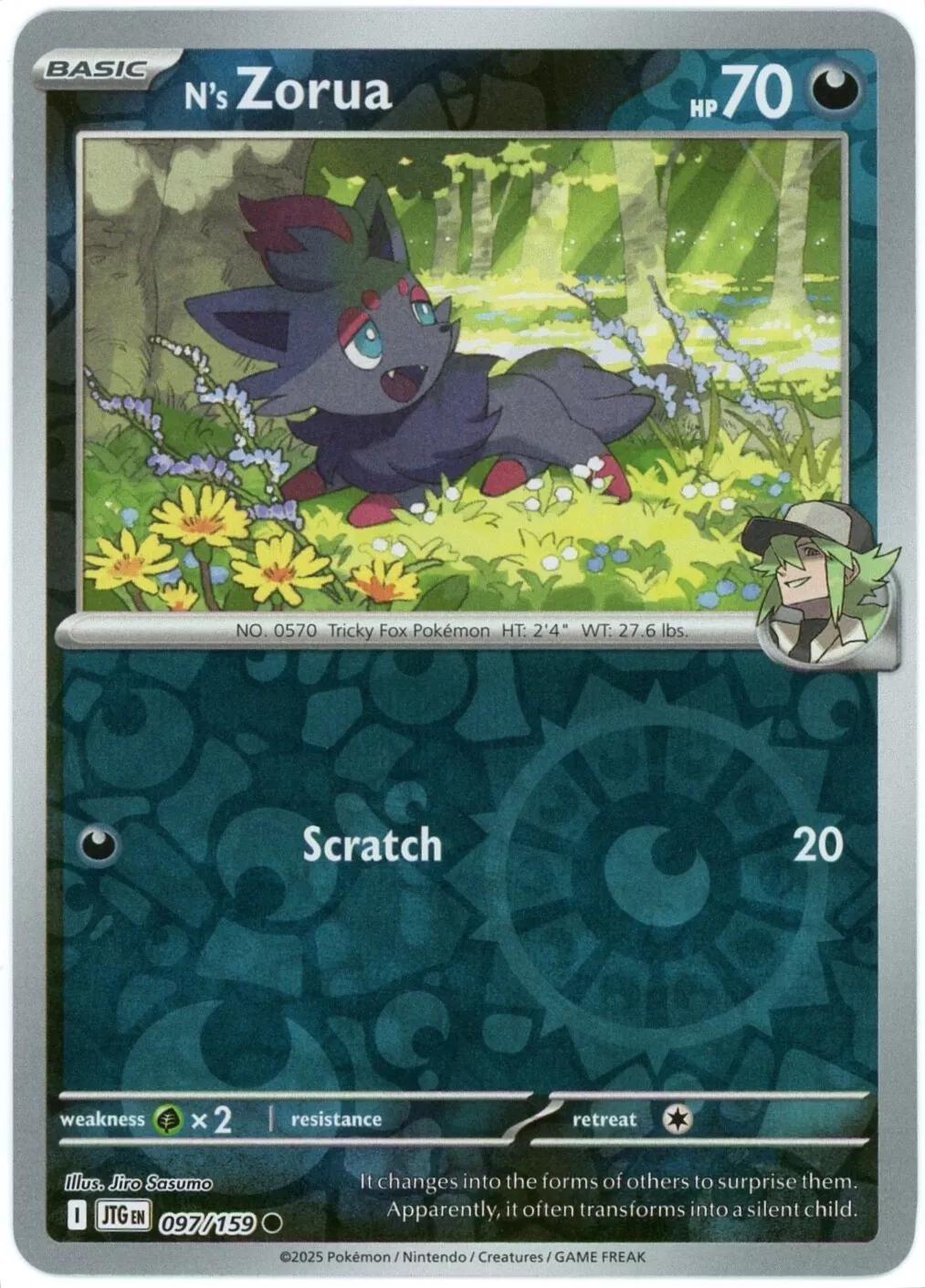 N's Zorua Reverse Holofoil