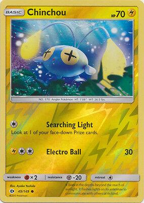 Near Mint 2017 Chinchou Reverse Holofoil – Sun and Moon Base Set #49