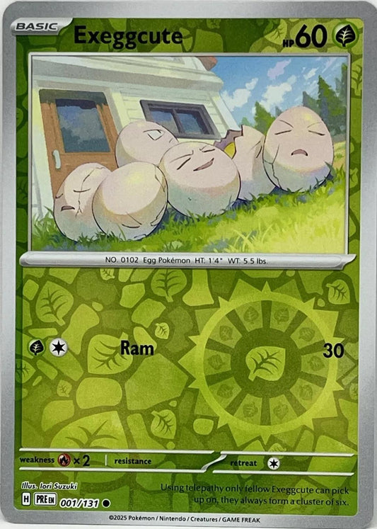 Near Mint 2025 Pokemon Exeggcute Reverse Holo - Prismatic Evolutions #001/131