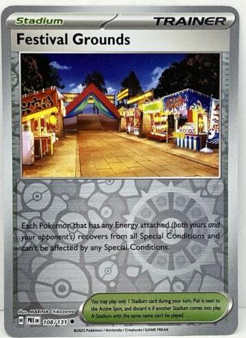 Near Mint 2025 Pokemon Festival Grounds Reverse Holo - Prismatic Evolutions #108/131