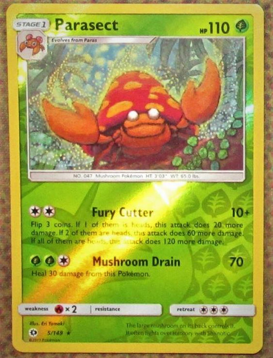 Near Mint 2017 Parasect Reverse Holofoil – Sun and Moon Base Set #5