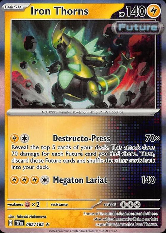 Near Mint 2024 Pokémon Iron Thorns Reverse Holo – Temporal Forces #062/162 | Electric-Type TCG Card