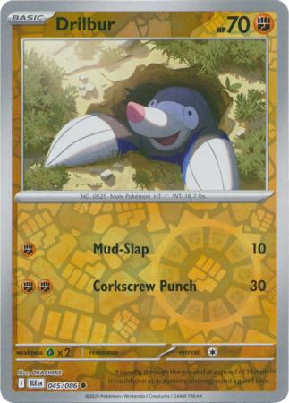 Near Mint 2025 Pokemon Drilbur Reverse Holo - Black Bolt #045/086