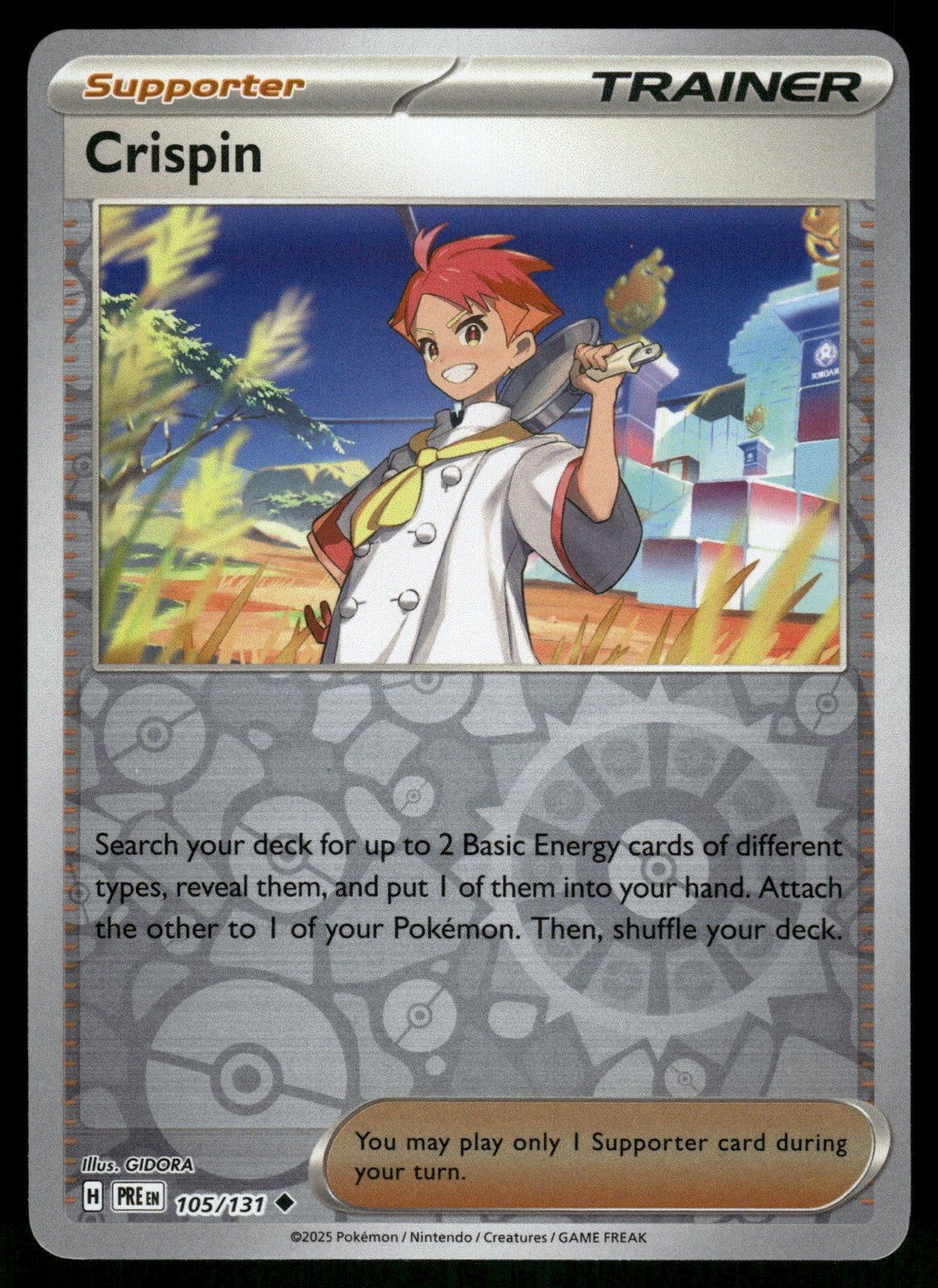 Near Mint 2025 Pokemon Crispin Reverse Holofoil - Prismatic Evolutions #105/131