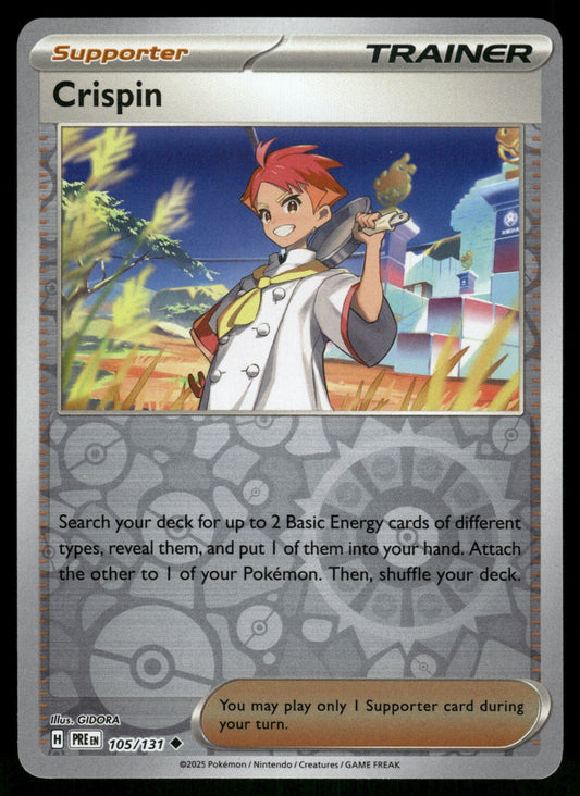 Near Mint 2025 Pokemon Crispin Reverse Holofoil - Prismatic Evolutions #105/131