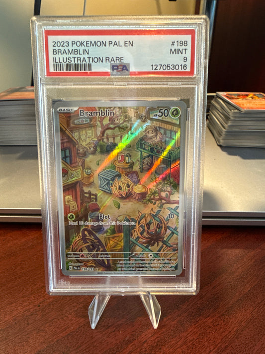 🍂 Mint 2023 Pokémon Bramblin Illustration Rare – Paldea Evolved #198/193 [PSA MINT 9] 🍂