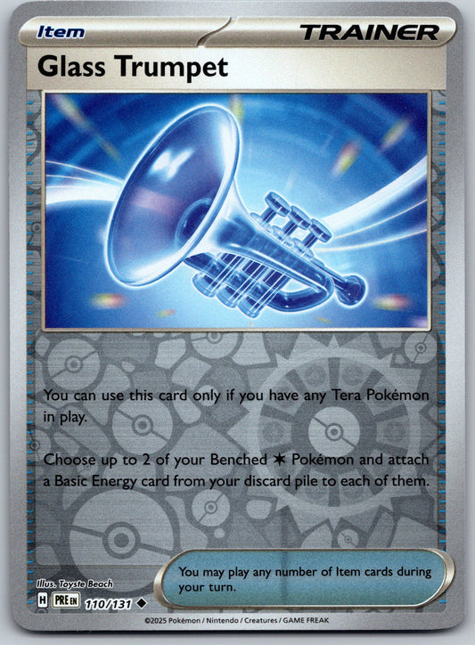 Near Mint 2025 Pokemon Glass Trumpet Reverse Holofoil - Prismatic Evolutions #110/131