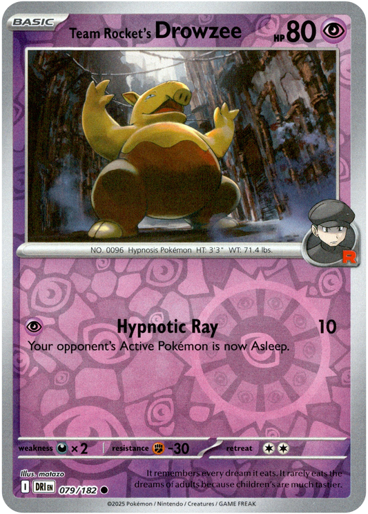 Team Rocket's Drowzee Reverse Holofoil