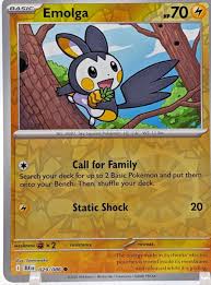 Near Mint 2025 Pokemon Emolga Reverse Holofoil- Black Bolt #029/086