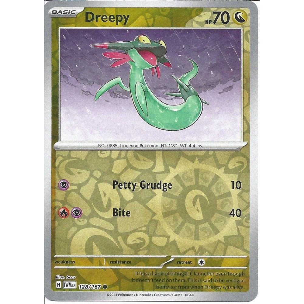 Near Mint 2025 Pokemon Dreepy Reverse Holofoil - Prismatic Evolutions #071/131