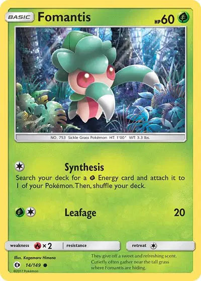 Near Mint 2017 Fomantis – Sun and Moon Base Set #14