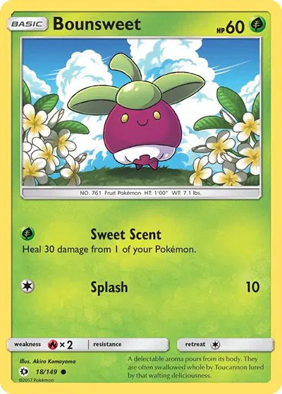 Near Mint 2017 Bounsweet – Sun and Moon Base Set #18