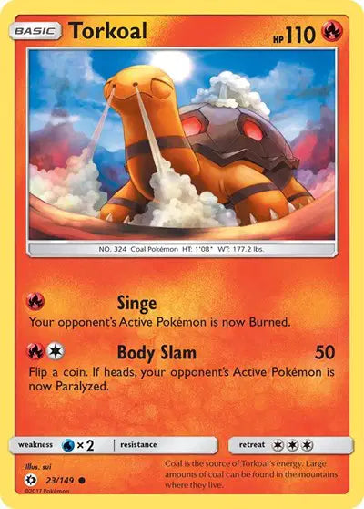 Near Mint 2017 Torkoal – Sun and Moon Base Set #23
