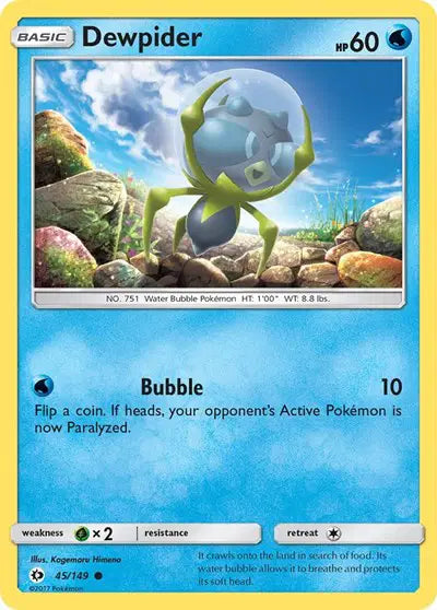 Near Mint 2017 Dewpider – Sun and Moon Base Set #45