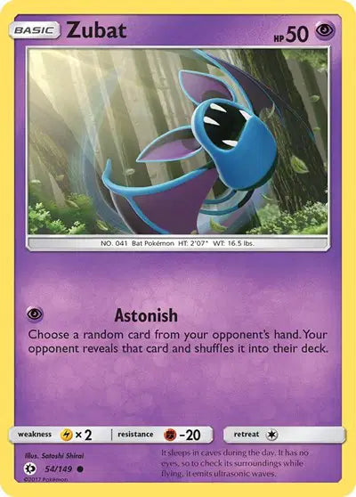 Near Mint 2017 Zubat – Sun and Moon Base Set #54
