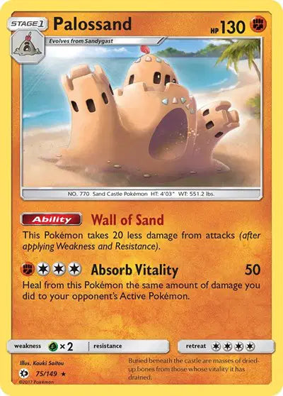 Near Mint 2017 Palossand – Sun and Moon Base Set #75
