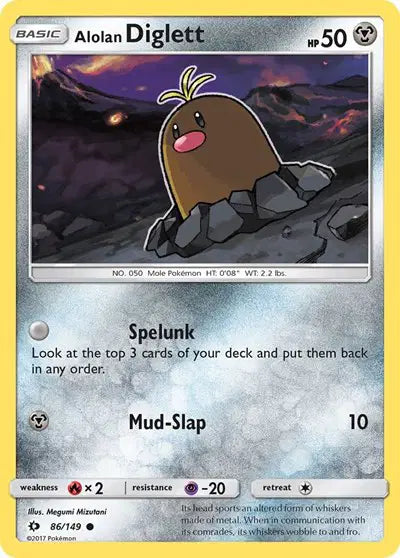 Near Mint 2017 Alolan Diglett – Sun and Moon Base Set #86
