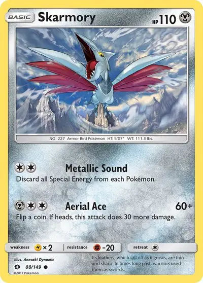 Near Mint 2017 Skarmory – Sun and Moon Base Set #88