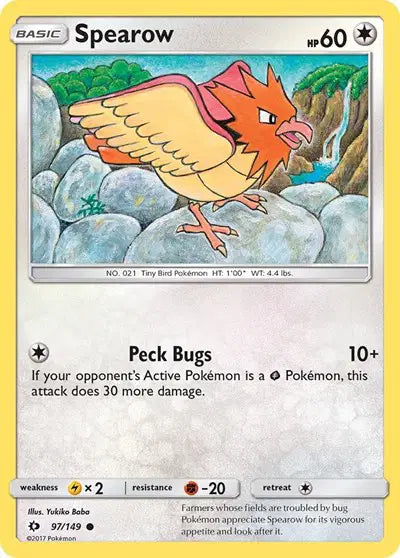 Near Mint 2017 Spearow  – Sun and Moon Base Set #97