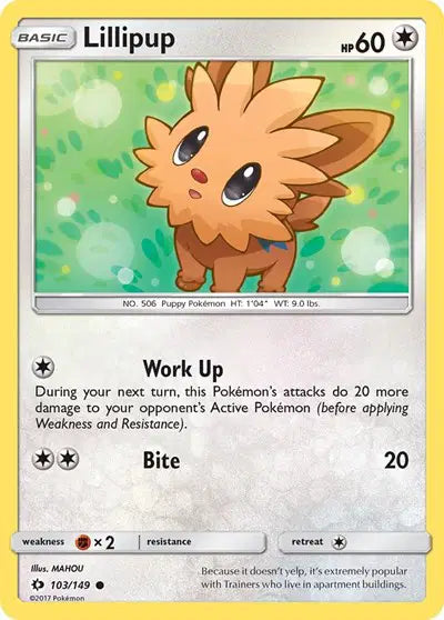 Near Mint 2017 Lillipup – Sun and Moon Base Set #103