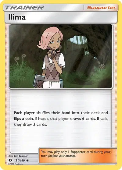 Near Mint 2017 Pokémon Ilima– Sun and Moon Base Set #121/149