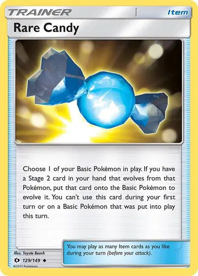 Near Mint 2017 Pokémon Rare Candy – Sun and Moon Base Set #129/149