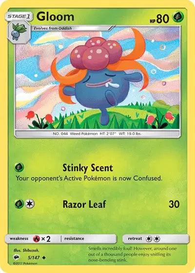 Near Mint 2017 Pokemon Gloom - Sun and Moon Burning Shadows #5/147