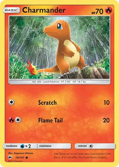 Near Mint 2017 Pokemon Charmander - Sun and Moon Burning Shadows #18/147