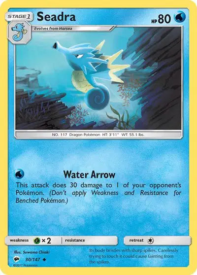 Near Mint 2017 Pokemon Seadra - Sun and Moon Burning Shadows #30/147