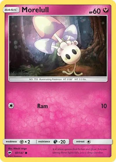 Near Mint 2017 Pokemon Morelull - Sun and Moon Burning Shadows #97/147
