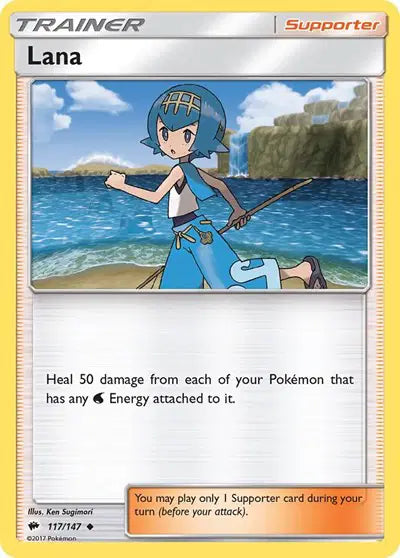 Near Mint 2017 Pokemon Lana  –  Sun and Moon Burning Shadows #117/147