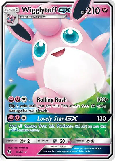 Near Mint 2019 Pokemon Wigglytuff GX Ultra Rare - Hidden Fates #42/68