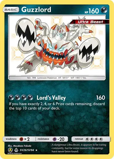 Near Mint 2019 Pokemon Guzzlord Shiny Holo Rare - Hidden Fates Shiny Vault #SV26/SV9