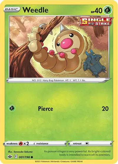 Near Mint 2021 Pokemon Weedle – Chilling Reign #001/198
