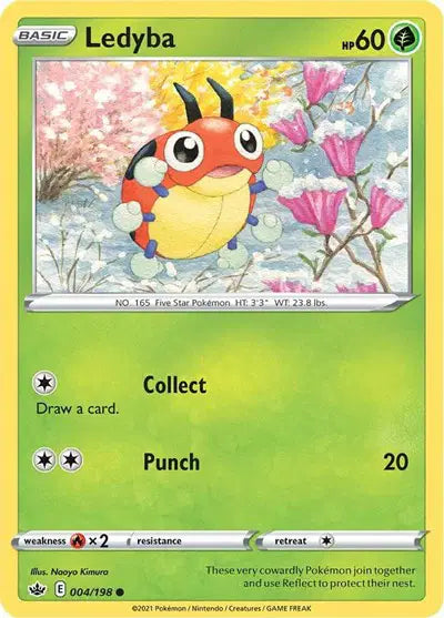 Near Mint 2021 Pokemon Ledyba – Chilling Reign #004/198